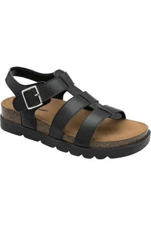 Dunlop Leather Strap Buckle Wedge Sandalseu39