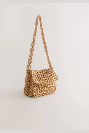 Next 100% Cotton Beaded Shoulder BagEn