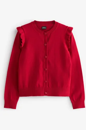 Next Cotton Rich Frill Shoulder School Cardigan (3-16yrs)9 år (134cm)