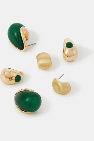 Accessorize Curve Drop Earrings 3 Packen