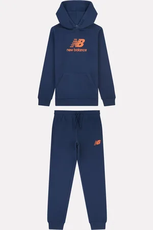 New Balance Drenge Brush Back Stacked Logo Hættetrøje Sæt7 - 8 år (122 - 128cm)