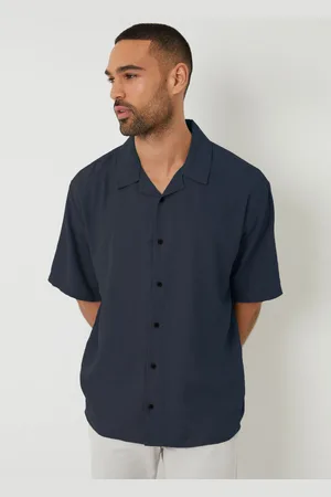 Threadbare Hør Blend Revere Krave Kortærmet SkjorterMiddel