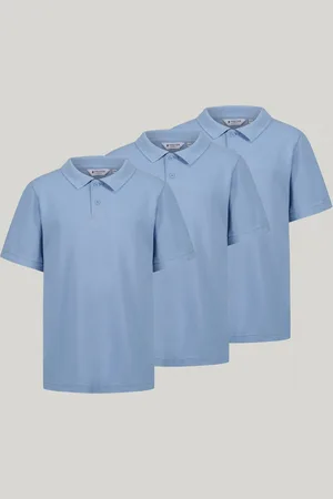 Trutex Unisex Blue 3 Pack Short Sleeve School Polo Shirts9 år (134cm)