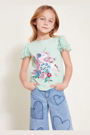 Monsoon Sequin Unicorn Frilly T-Shirt110116cm