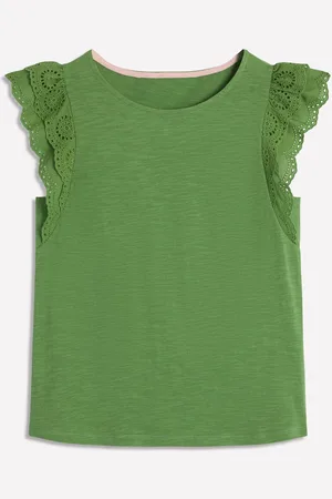 Boden 100% Cotton Belle Broderie Sleeve Topxsmall