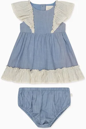 Mori Blue 100% Cotton Muslin Dress Set6874cm