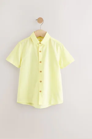 Next Short Sleeves Linen Blend Shirt (3mths-16yrs)6874cm