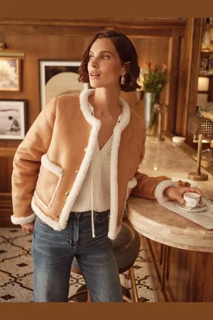 Love & Roses Collarless Shearling Jakke40