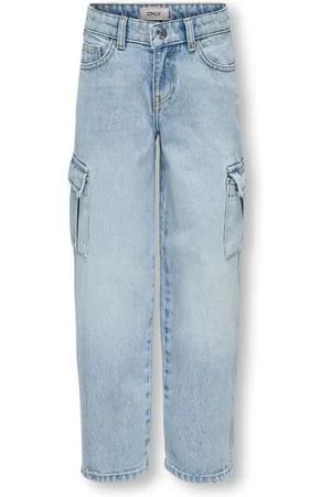 ONLY Blue Wide Leg Cargo Denim Jeans9 år (134cm)