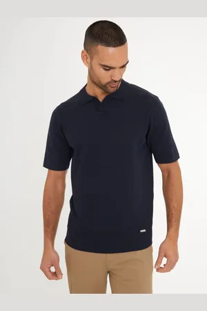 Threadbare Trophy Neck Knitted Polo-skjorterX-Large