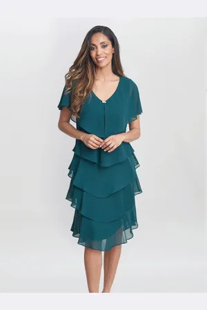 Gina Bacconi Bella Georgette Tiered Kjole38
