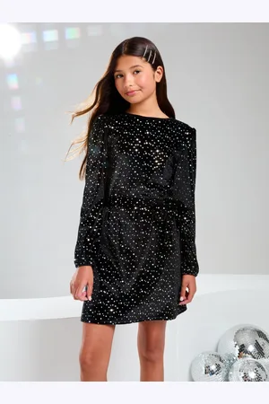 Lipsy London Glitter Velvet Festkjoler (5-16år)14 år (164cm)