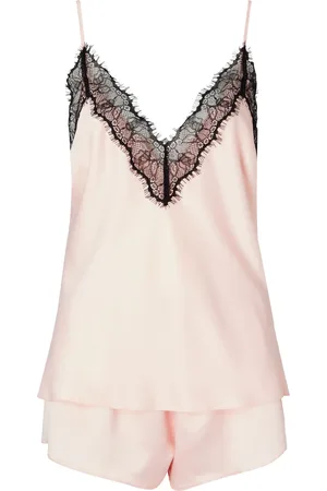 Ann Summers Cerise Cami-pyjamassæt med blonder og SatinL