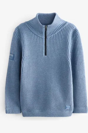 Next Utility Knitted Quarter Zip Jumper (3-16yrs)13 år (158cm)