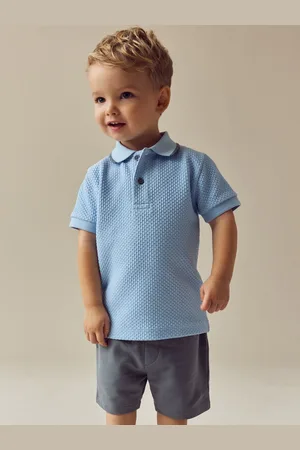 Next Short Sleeve Textured Cotton Polo Shirt and Shorts Set (3mths-7yrs)9298cm