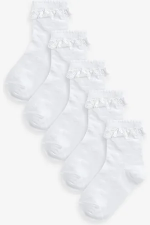 Next 5 Pakke Cotton Rich Hjerte Texture Flæsekant Ankel SokkerUK 9-12 Jnr.