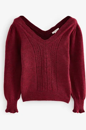 Laura Ashley Pointelle V-Neck JumperXL