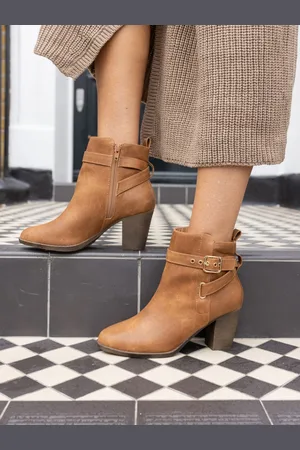 Novo Jayda Buckle Detail Heeled Boots
