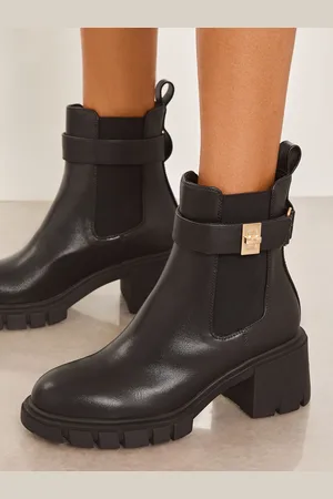 Lipsy London Low Block Casual Chunky Chelsea Kunstlæder Ankel Støvler