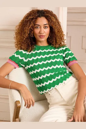 Love & Roses Kortærmet Chevron Strikket Top38