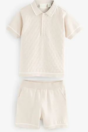 Ted Baker Knitted Textured Polo Shirt and Shorts Set8692cm