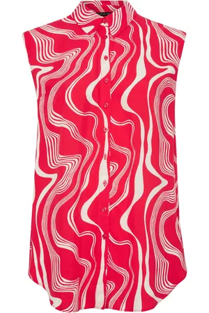 Evans Curve Abstract Print Sleeveless Shirt54-56
