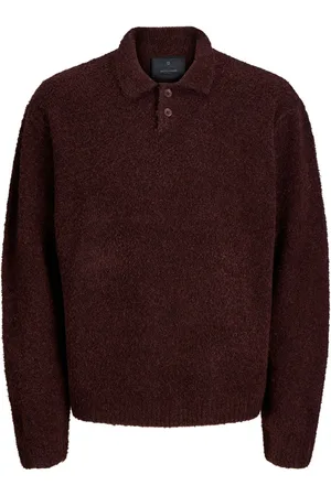 JACK & JONES Boucle Knitted Polo JumperL