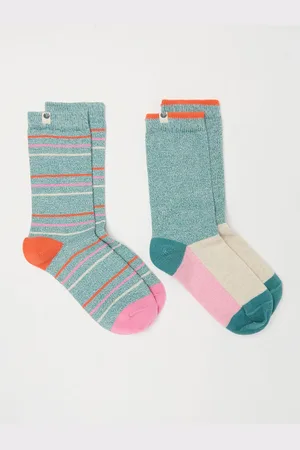 Fat Face FatFace 2 Pairs of Striped Boots SocksEn