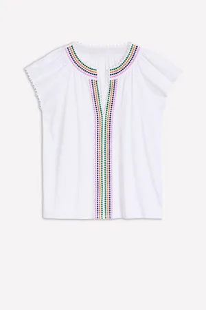 Boden Pom Yoke 100% Cotton Blouses46