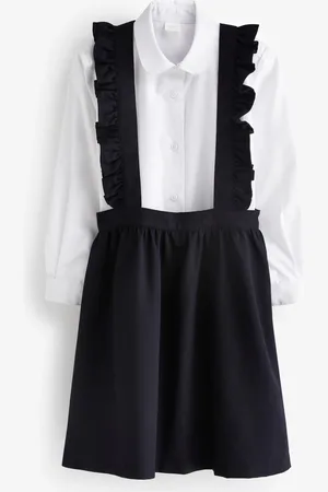 Next Ruffle School Pinafore And Long Sleeve Shirt Set (3-14yrs)5 år (110cm)