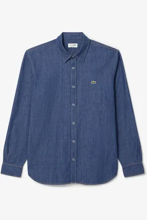 Lacoste Normal pasform Letvægts Indigo Denim SkjorterSmall