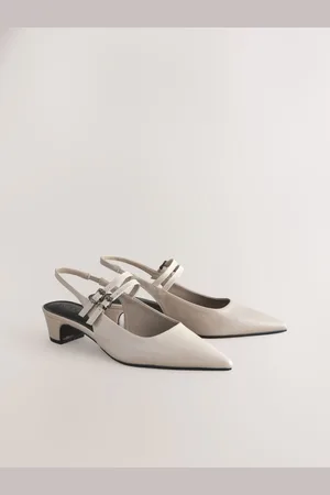 Next Forever Comfort Point Toe Double Mary Jane Low Block Heels