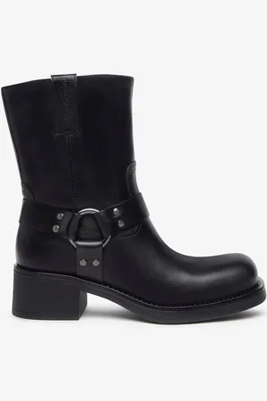 Nero Giardini Leather Square Toe Western Ankle Boots