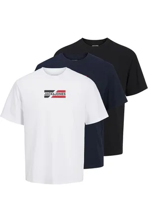 JACK & JONES 3 Pack Short Sleeve Graphic Logo T-ShirtsM