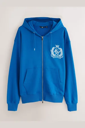 Next EDIT Graphic Print Zip Through 100% Cotton Hoodiexsmall