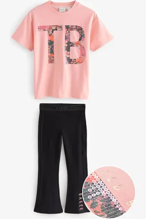 Ted Baker Pink Printed Branded T-Shirt and Flare Set134140cm