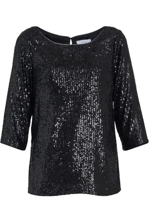 Gina Bacconi Flora Pailletter Tunika Sort BluserXL