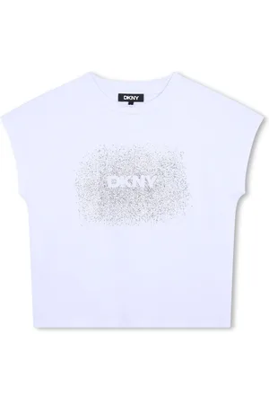 DKNY Sleeveless Crop White Top With Metalic Glitter Logo14 år (164cm)