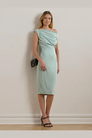 Ralph Lauren Blue Camisha One-Shoulder Jersey Midi Dress38