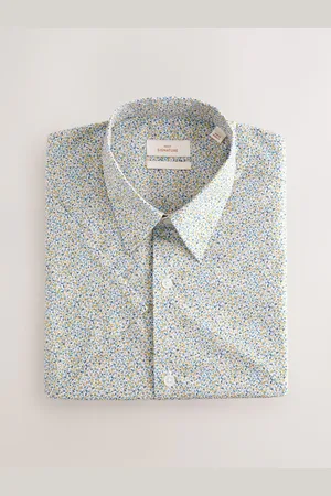 Next Regular Fit 100% Cotton Short Sleeve Formal ShirtL