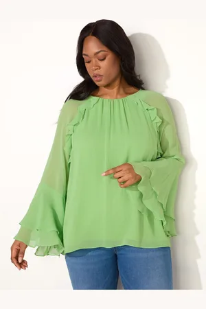 Live Unlimited London Curve Frill Ruffle Blouse54