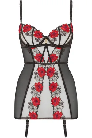 Ann Summers Caged Rose Blomster Tryk Broderi Non Pad Cami Suspenders46 B-C
