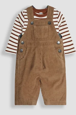 JoJo Maman Bébé 2-Pieces Classic Fløjl smækbukser & Stribet Topsæt6 - 12 måneder (68 - 80cm)
