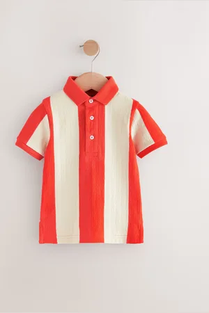 Next Short Sleeve Textured 100% Cotton Polo Shirt (3mths-7yrs)5 - 6 år (110 - 116cm)