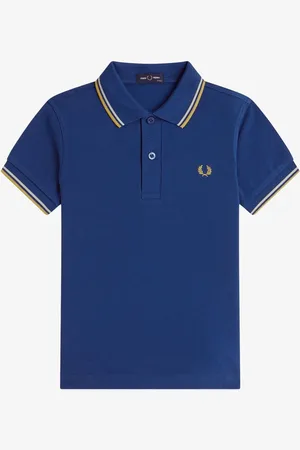 Fred Perry Kids Cobalt Blue Twin Tipped 100% Cotton Polo Shirt9 - 10 år (134 - 140cm)