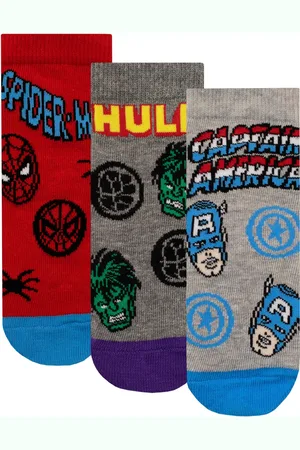 Character Marvel 100% Cotton Socks 3 Pack3-5 Jnr