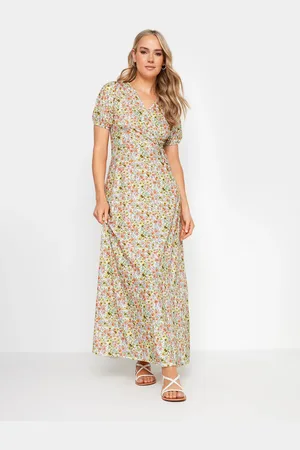 Long Tall Sally Pastel Vintage Floral Wrap Maxi Dress38 Høj