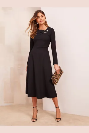 Friends Like These Long Sleeve Buckle Tailored Midi Dress44