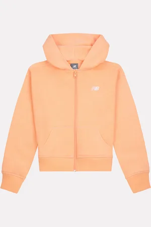 New Balance Small Girls Brush Back Logo Zip Hoodie8 - 9 år (128 - 134cm)