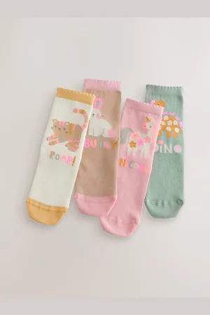 Next Cotton Rich Character Ankle Socks 4 PackUK 9-12 Jnr.